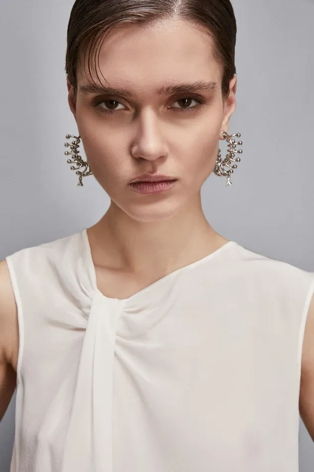 Patrizia Pepe Tops Top With Draping White 8211 Women