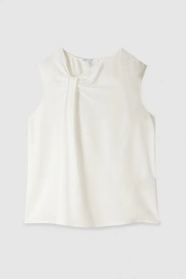 Patrizia Pepe Tops Top With Draping White 8211 Women