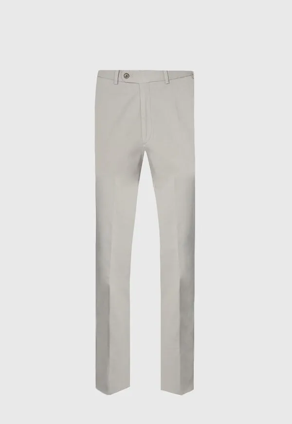 Paulstuart Cotton Plain Front Newton Pant Silver Mens Pants