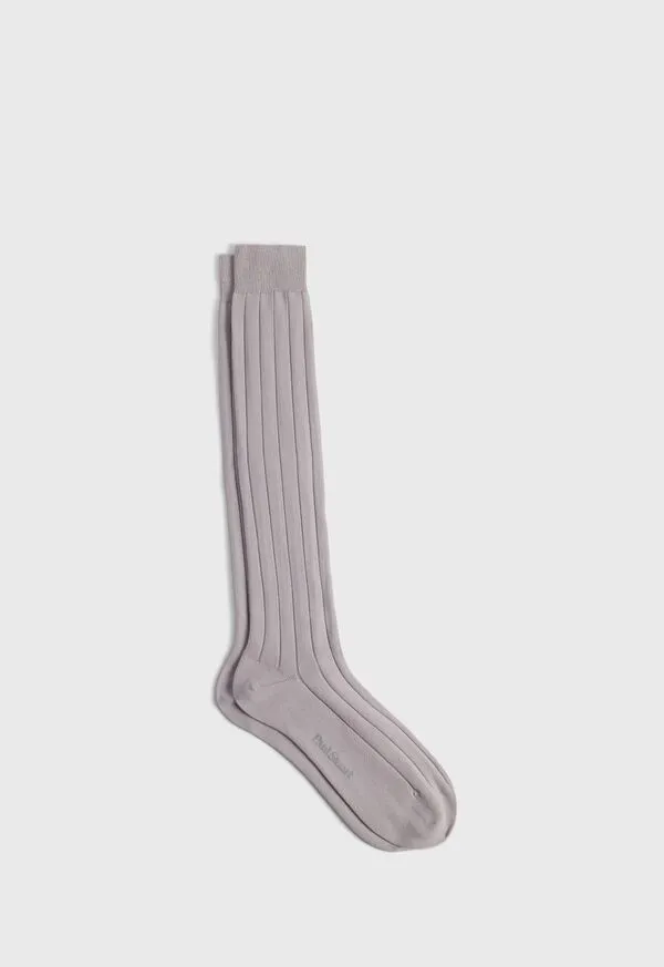 Paulstuart Pima Cotton Wide Rib Sock Black Mens Socks