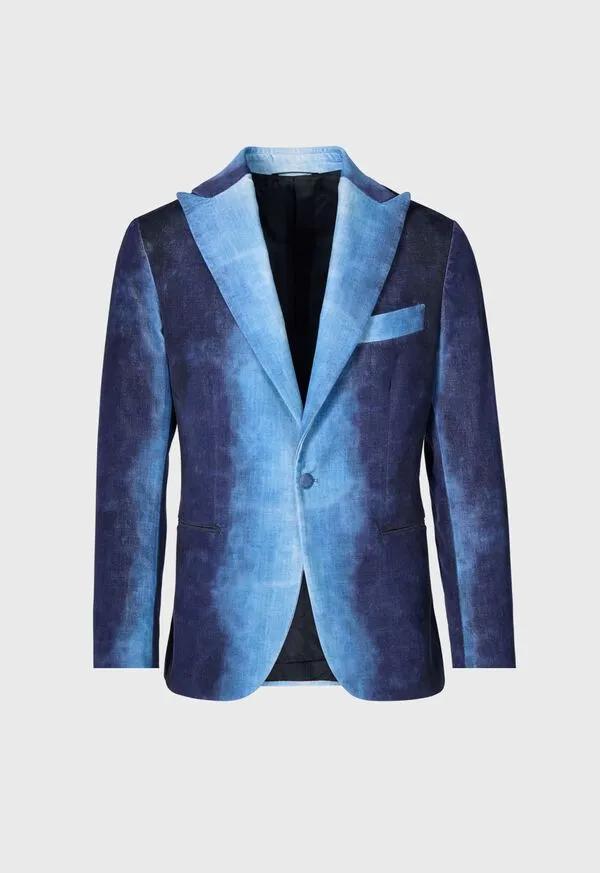 Paulstuart Tie Dye Jacket Blue Mens Suits and Tuxedos