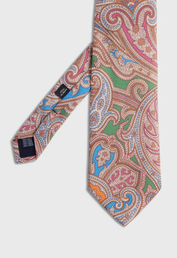 Paulstuart Ties Mens Silk Paisley Tie Blue