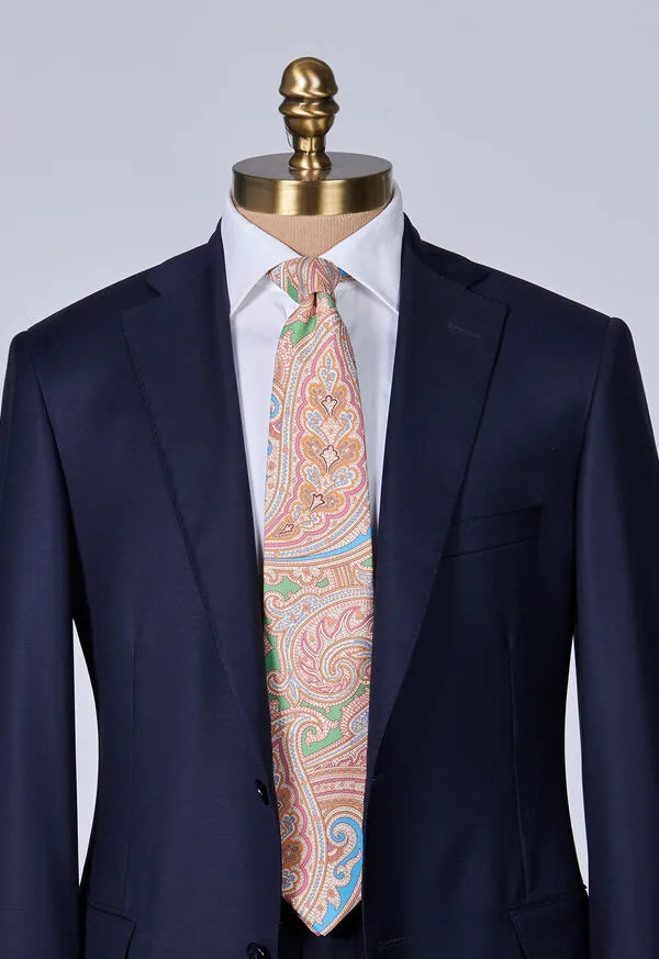 Paulstuart Ties Mens Silk Paisley Tie Blue Paulstuart Ties Mens Silk Paisley Tie Blue