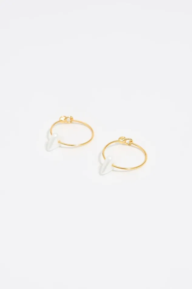 Pearl Heart Hoop Earrings Pearl Women Bimba Y Lola Jewelry Pearl Heart Hoop Earrings Pearl Women Bimba Y Lola Jewelry
