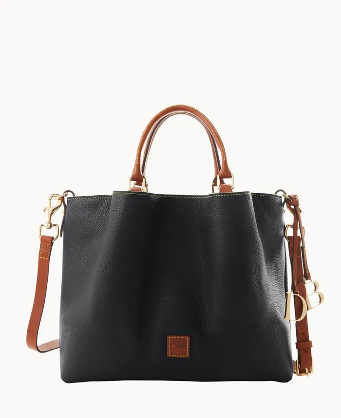 Pebble Grain Large Barlow Black Woman Dooney and Bourke Satchels
