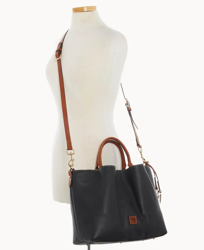 Pebble Grain Large Barlow Black Woman Dooney and Bourke Satchels Pebble Grain Large Barlow Black Woman Dooney and Bourke Satchels