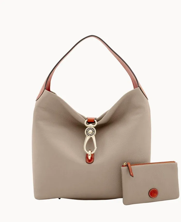 Pebble Grain Logo Lock Shoulder Bag With Pouch Taupe Woman Dooney and Bourke Shoulder Bags Pebble Grain Logo Lock Shoulder Bag With Pouch Taupe Woman Dooney and Bourke Shoulder Bags