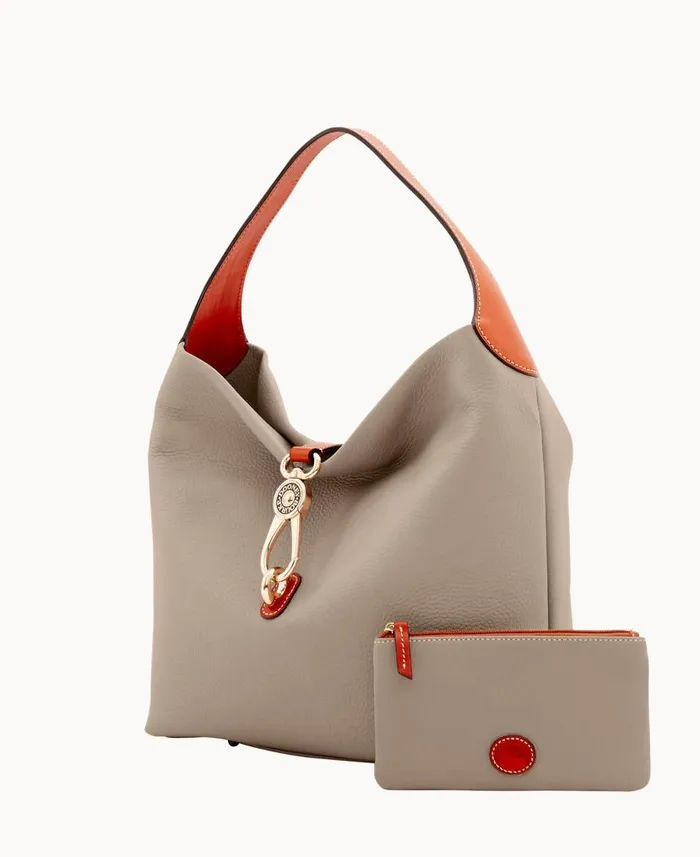 Pebble Grain Logo Lock Shoulder Bag With Pouch Taupe Woman Dooney and Bourke Shoulder Bags Pebble Grain Logo Lock Shoulder Bag With Pouch Taupe Woman Dooney and Bourke Shoulder Bags