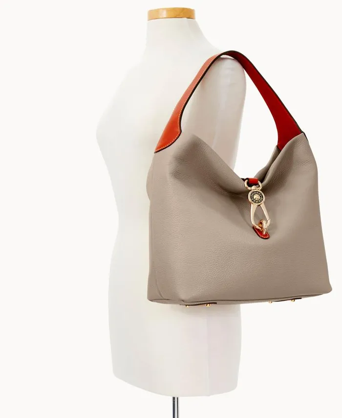 Pebble Grain Logo Lock Shoulder Bag With Pouch Taupe Woman Dooney and Bourke Shoulder Bags Pebble Grain Logo Lock Shoulder Bag With Pouch Taupe Woman Dooney and Bourke Shoulder Bags