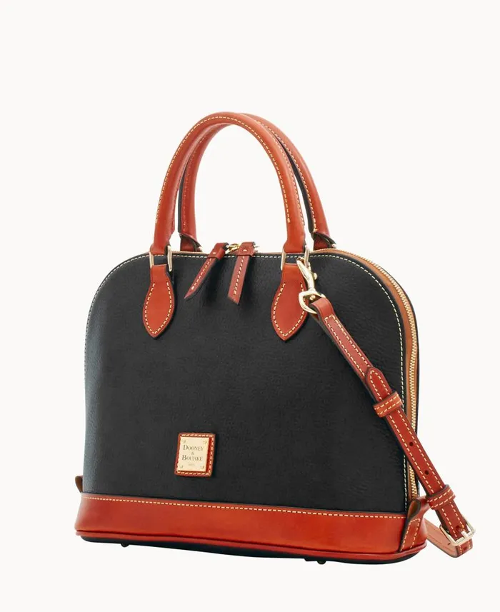 Pebble Grain Zip Zip Satchel Black Woman Dooney and Bourke Satchels Pebble Grain Zip Zip Satchel Black Woman Dooney and Bourke Satchels