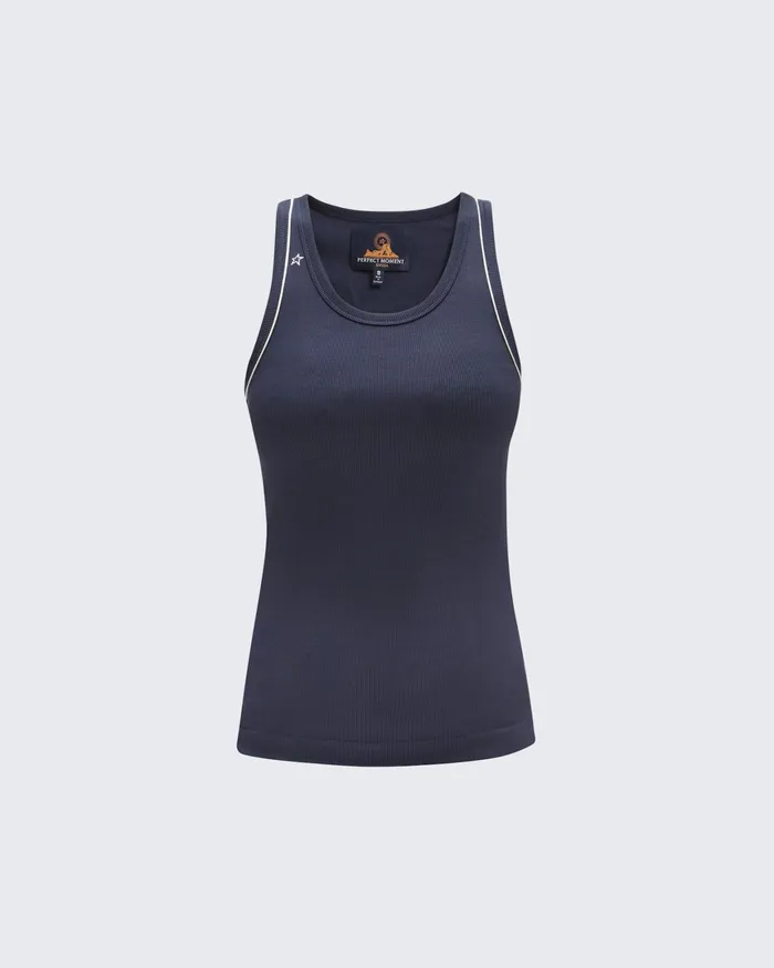Perfect Moment Cubells RibKnit Tank Top Navy Women Tops