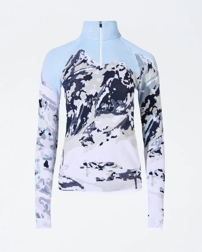 Perfect Moment Landscape Print 14Zip Base Layer Top Landscape Women Tops
