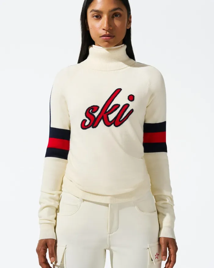 Perfect Moment Neve Merino Wool Sweater White Women Tops