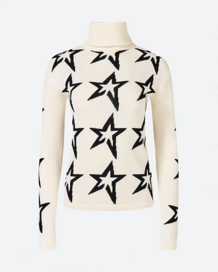 Perfect Moment Star Dust Merino Wool Sweater White Women Tops