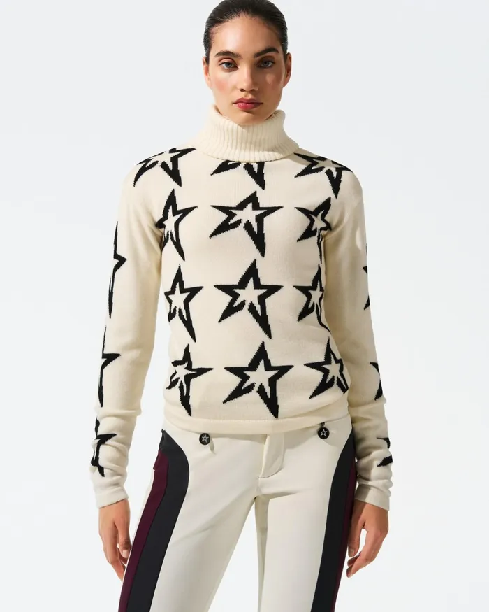 Perfect Moment Star Dust Merino Wool Sweater White Women Tops
