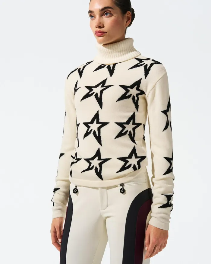 Perfect Moment Star Dust Merino Wool Sweater White Women Tops