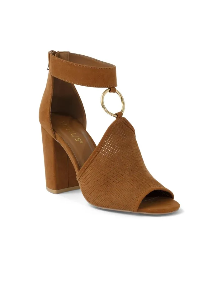 PERFORATED RING HEELS Cognac Women VENUS Heels