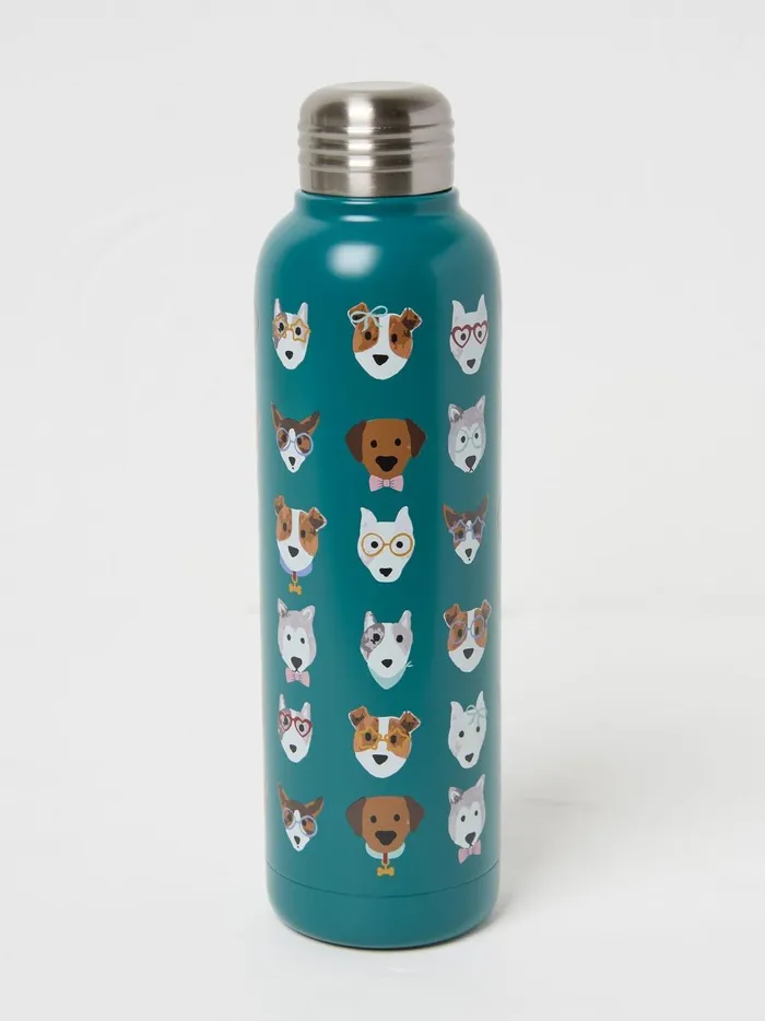 Pet Accessories Fat Face Teal Blue Dog Water Bottle