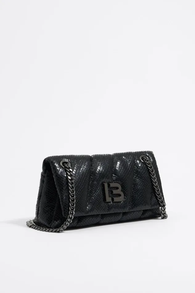 Petit Sac Bandoulire Rabat Cuir Noir Black Women Bimba Y Lola Crossbody Bags