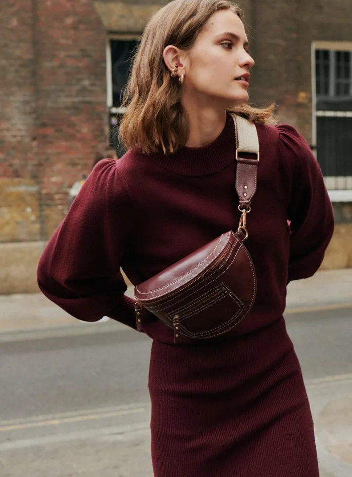 Petite Mendigote Bananas Fw24 Sac Banane Sana Cuir Bordeaux 8211 Women
