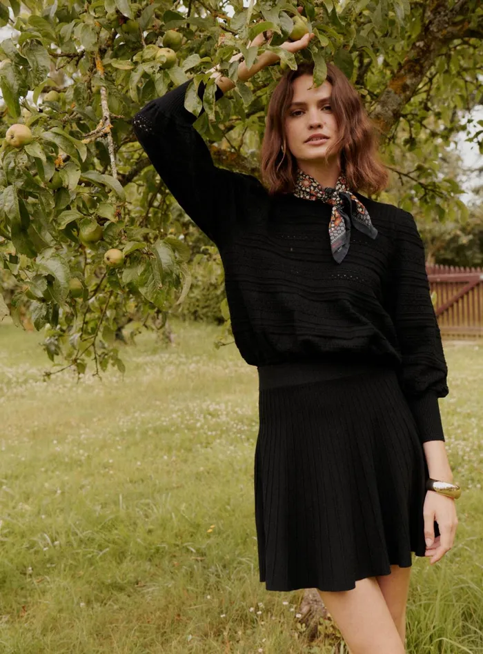 Petite Mendigote Skirts and Shorts Fw24 Jupe Courte Plissee Java Black 8211 Women