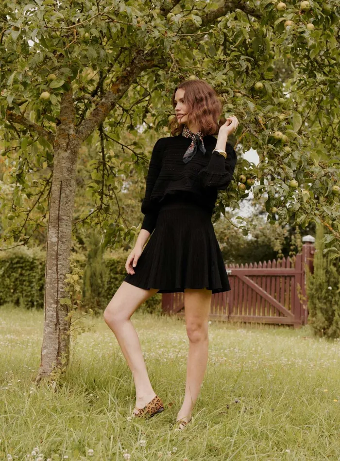 Petite Mendigote Skirts and Shorts Fw24 Jupe Courte Plissee Java Black 8211 Women