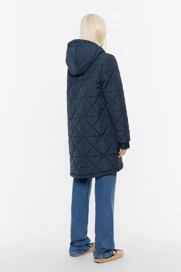 Petrol Blue Straight Cut Padded Coat Petrol Blue Women Bimba Y Lola Puffer Jackets Petrol Blue Straight Cut Padded Coat Petrol Blue Women Bimba Y Lola Puffer Jackets