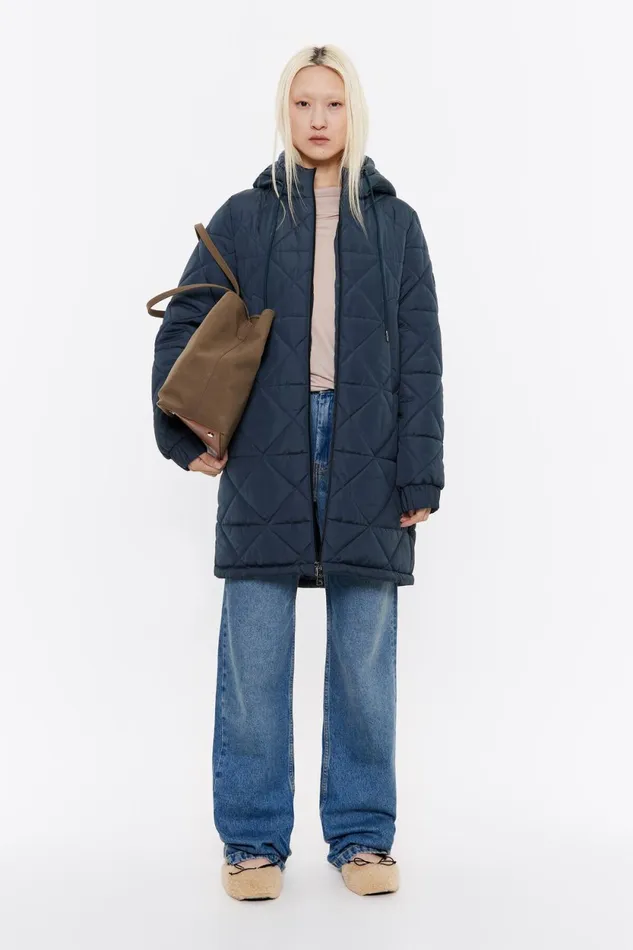 Petrol Blue Straight Cut Padded Coat Petrol Blue Women Bimba Y Lola Puffer Jackets Petrol Blue Straight Cut Padded Coat Petrol Blue Women Bimba Y Lola Puffer Jackets