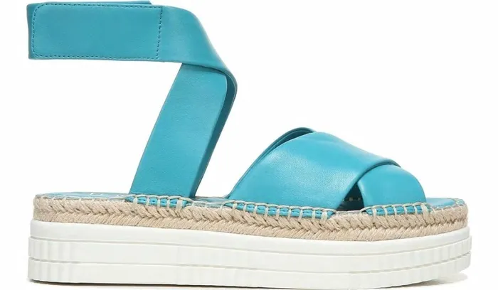 Platform Women Franco Sarto Franco Brock Platform Sandal Teal Leather