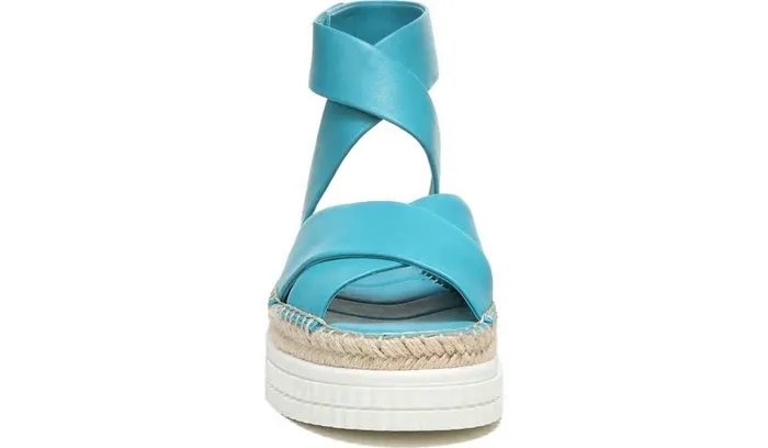 Platform Women Franco Sarto Franco Brock Platform Sandal Teal Leather