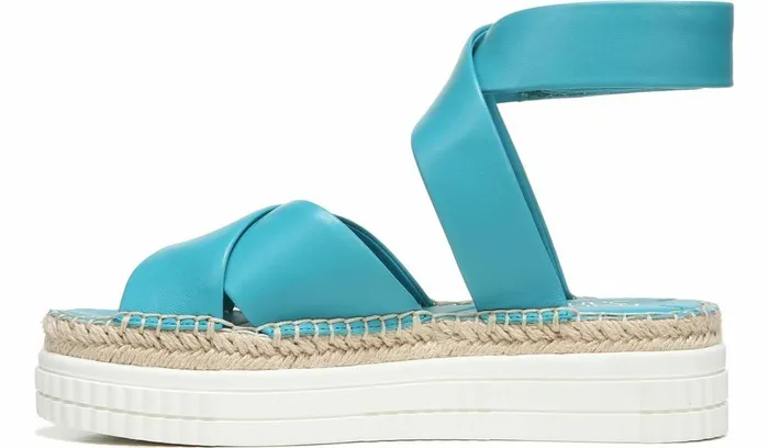 Platform Women Franco Sarto Franco Brock Platform Sandal Teal Leather
