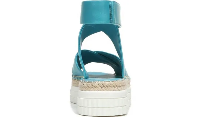 Platform Women Franco Sarto Franco Brock Platform Sandal Teal Leather
