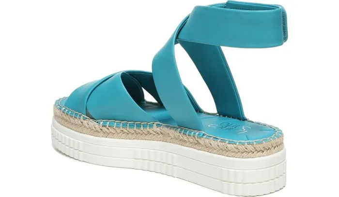 Platform Women Franco Sarto Franco Brock Platform Sandal Teal Leather