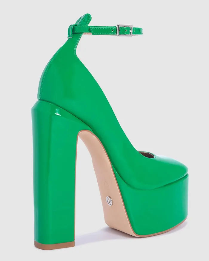 Platforms Women ZIPPEDY GREEN PATENT NOVO Shoes