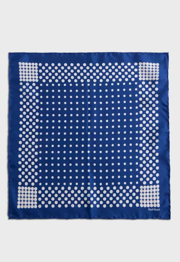 Pocket Squares Mens Silk Twill Dot Pocket Square Black Paulstuart