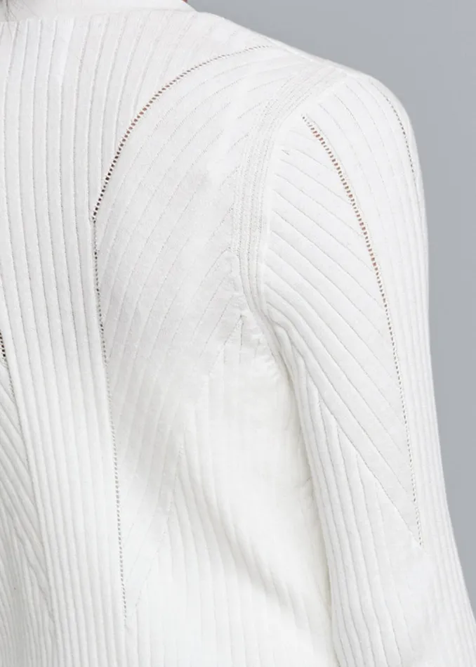 POINTELLE BLOUSE SLEEVE DUSTER White Women VENUS Cardigans and Dusters
