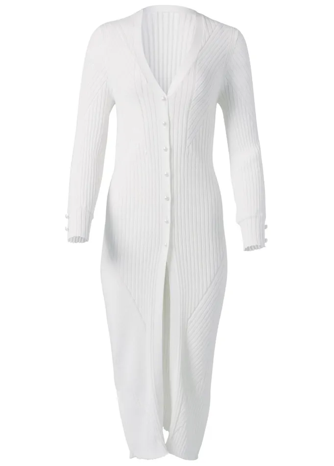 POINTELLE BLOUSE SLEEVE DUSTER White Women VENUS Cardigans and Dusters