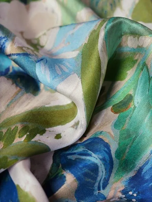 Praslin Tropical Plant Print Silk Square Scarf Women Wraps Lilysilk Scarves