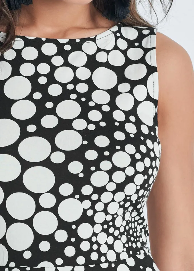 PRINTED CASUAL DRESS Black and White Women VENUS Sundresses