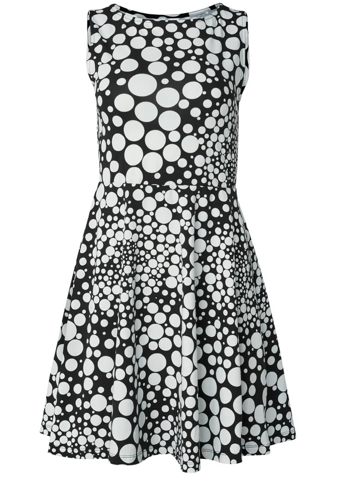 PRINTED CASUAL DRESS Black and White Women VENUS Sundresses