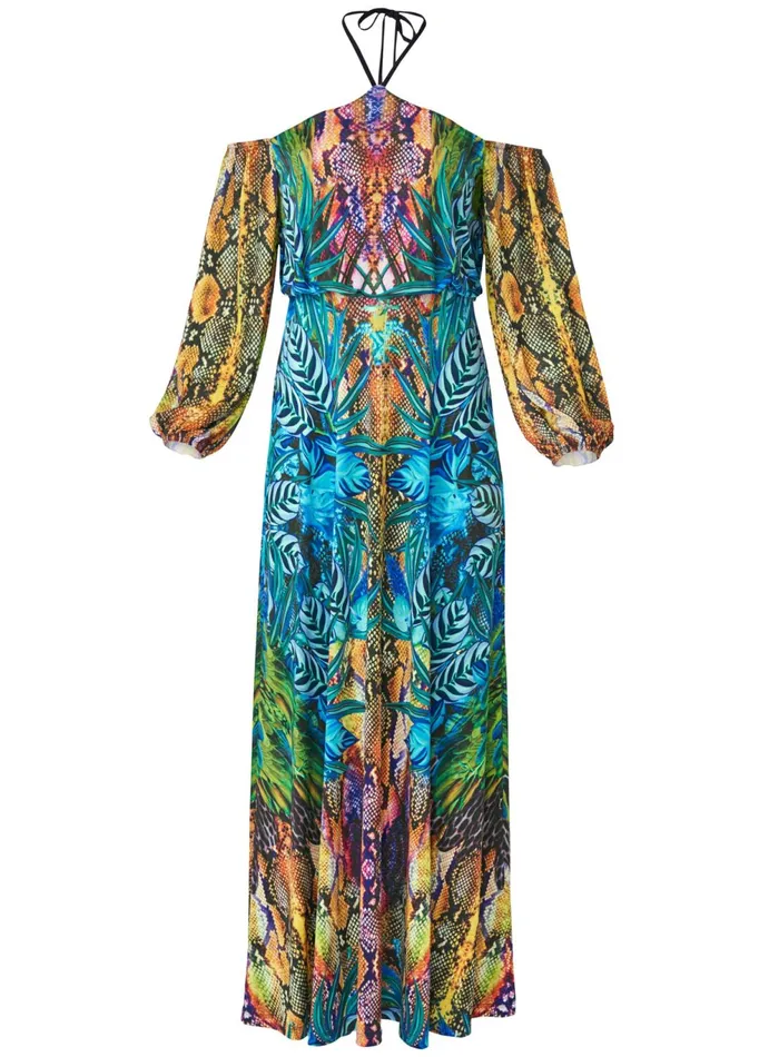 PRINTED MAXI DRESS Blue Multi Women VENUS Sundresses