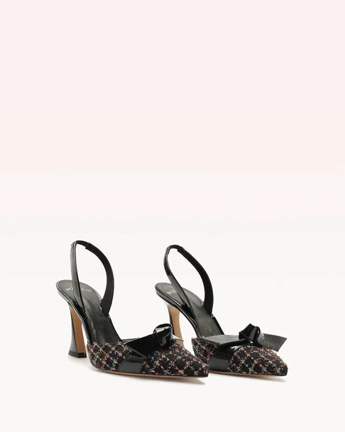 Pumps Women Alexandre Birman Clarita Bell Slingback 85 Tweed Alexandre Birman Clarita Slingback Multicolor andamp Black