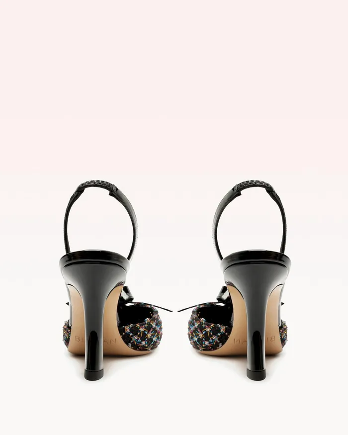 Pumps Women Alexandre Birman Clarita Bell Slingback 85 Tweed Alexandre Birman Clarita Slingback Multicolor andamp Black
