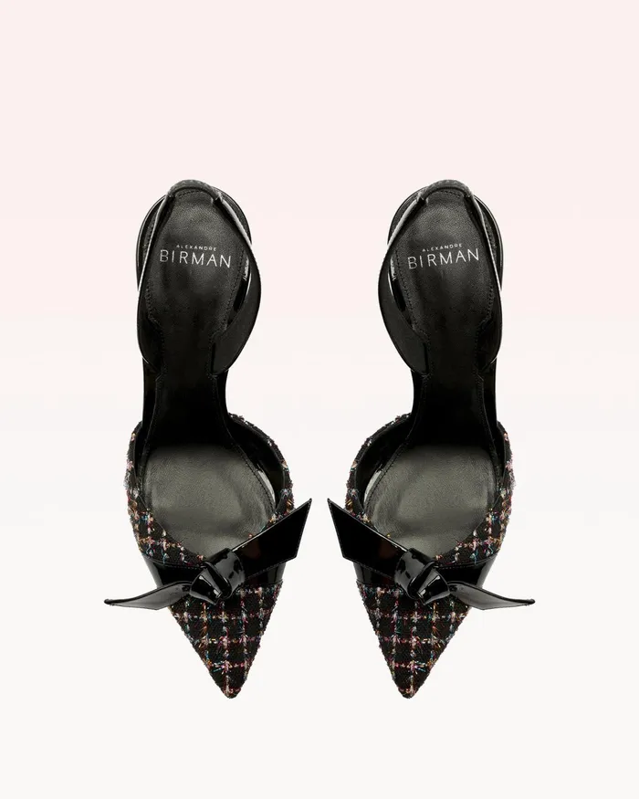 Pumps Women Alexandre Birman Clarita Bell Slingback 85 Tweed Alexandre Birman Clarita Slingback Multicolor andamp Black