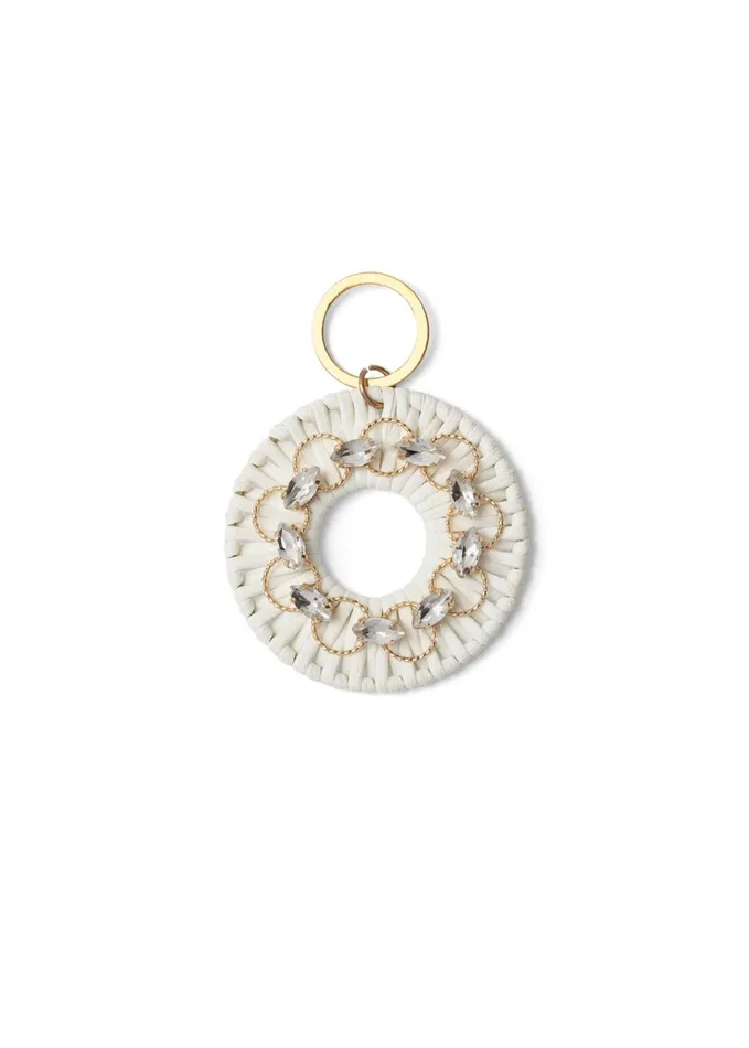 RAFFIA BLING HOOP EARRINGS White and Gold Women VENUS Earrings