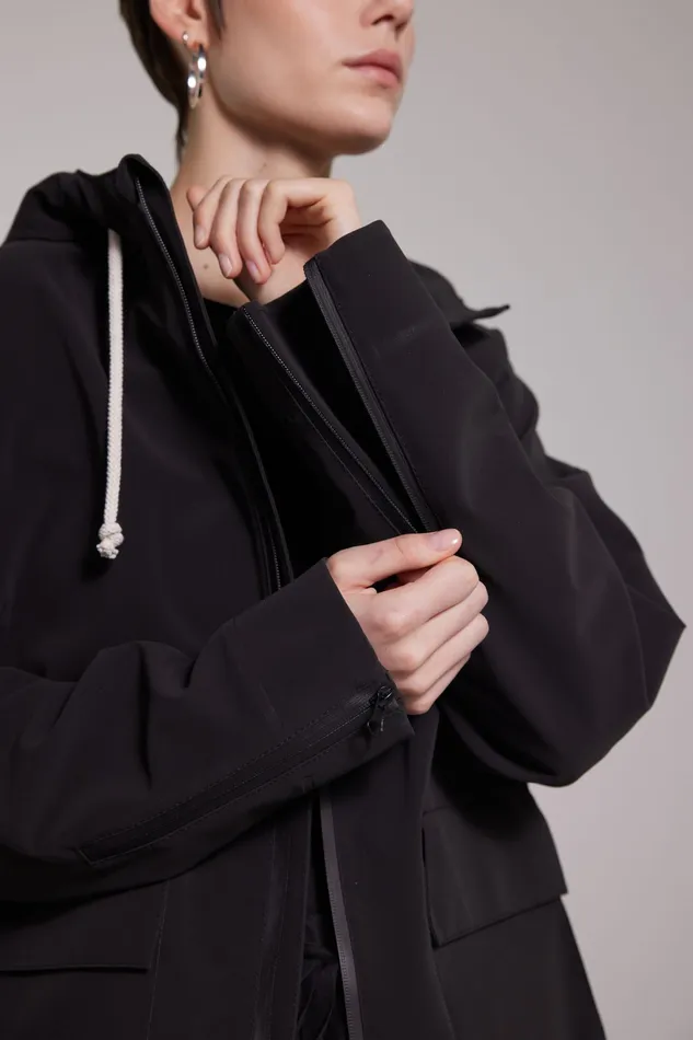 Raincoats Women Stutterheim Sandviken Matte Zip Raincoat Black