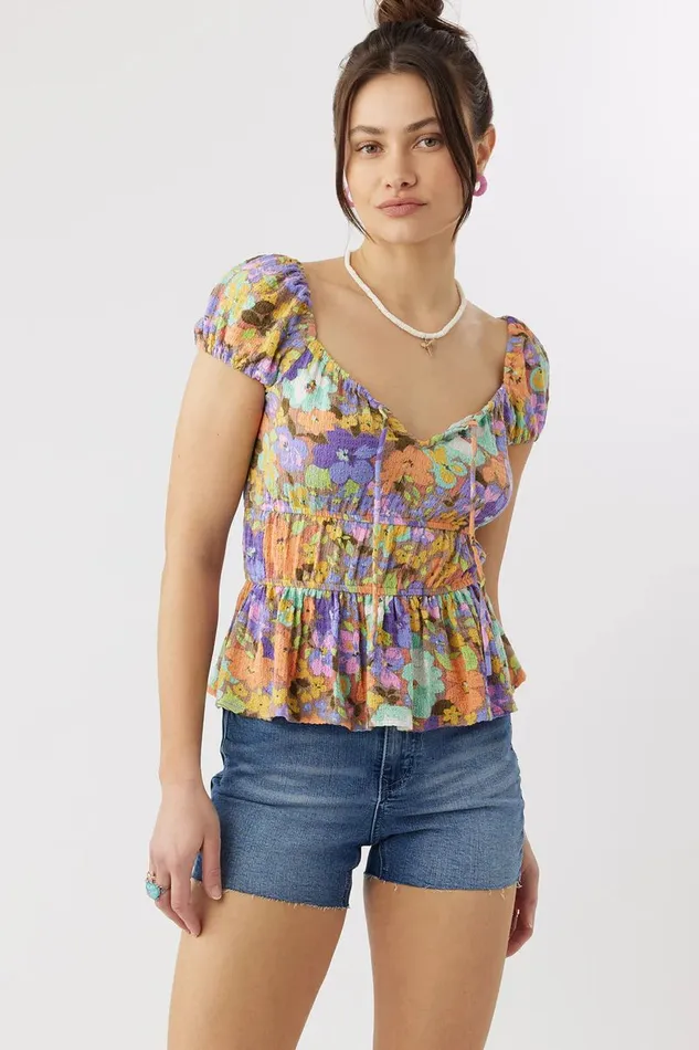 RAJA MULTI FLORAL TOP Women O039NEILL Clothing