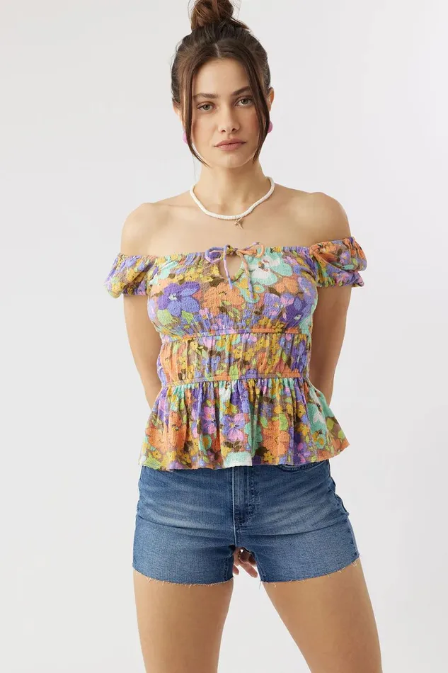 RAJA MULTI FLORAL TOP Women O039NEILL Clothing