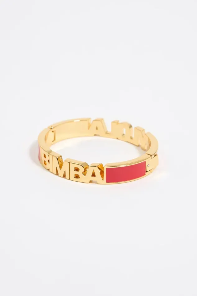 Red Enamel Logo Bracelet Red Women Bimba Y Lola Jewelry