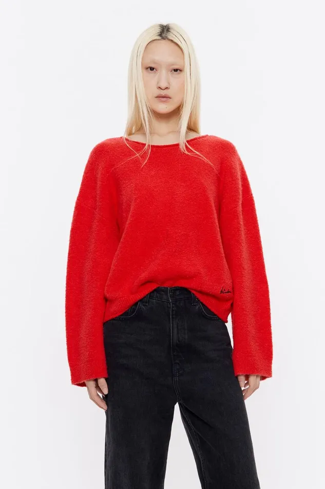Red Rounded Back Jumper Red Women Bimba Y Lola Knitwear
